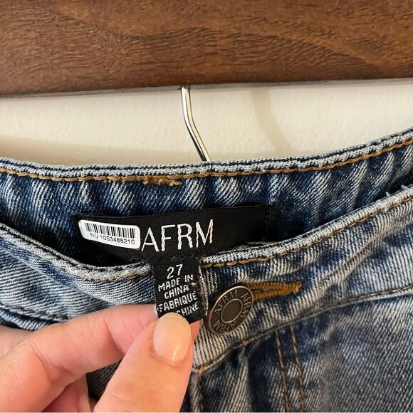 AFRM Turner Jeans Wide Leg Loose Slouchy Pleated Front Medium Wash size 27 - Picture 8 of 14